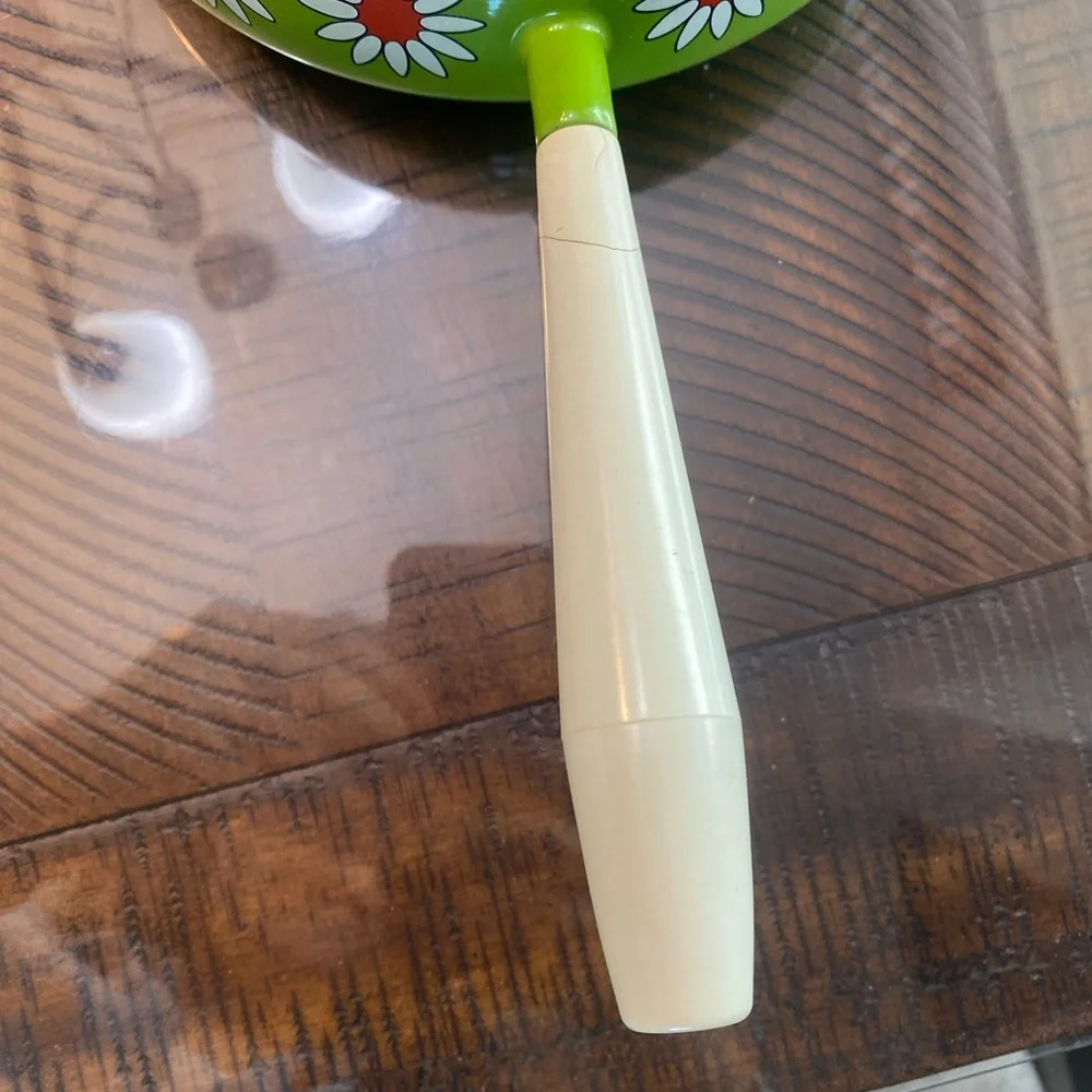 Green Floral fondue/ saucepan
